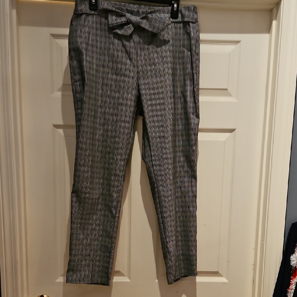Jules & Leopold Black and White Checkered Ankle Pants